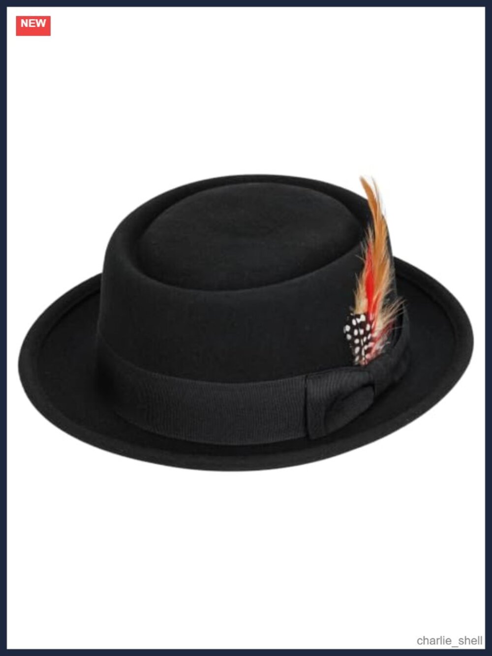 Wool Felt Pork Pie Hat Fedora Flat Top Derby